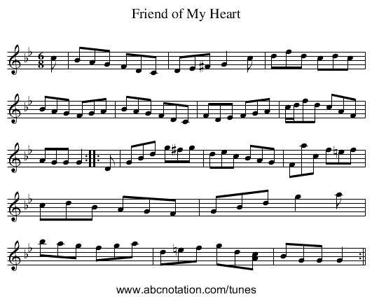 Friend of My Heart - staff notation