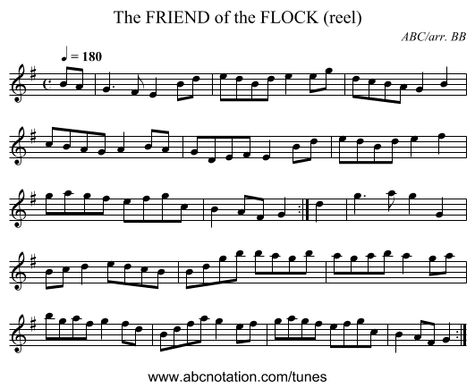FRIEND of the FLOCK (reel), The - staff notation