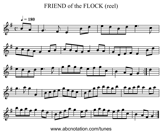 FRIEND of the FLOCK (reel) - staff notation