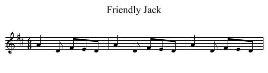 Friendly Jack - staff notation