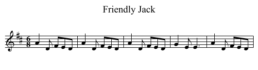 Friendly Jack - staff notation