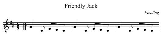 Friendly Jack - staff notation