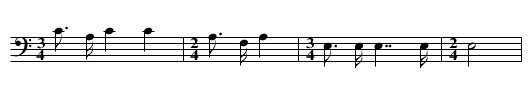Friendly song (a) - staff notation