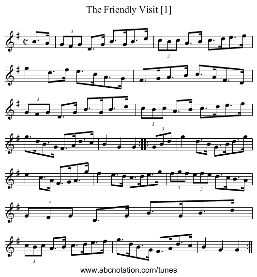 Friendly Visit [1], The - staff notation