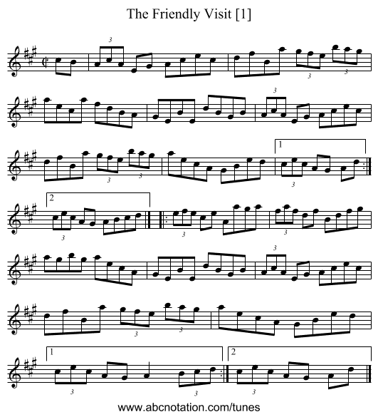 Friendly Visit [1], The - staff notation