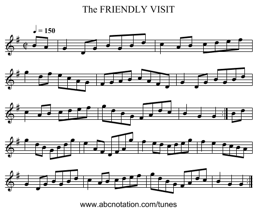 FRIENDLY VISIT, The - staff notation