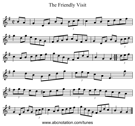Friendly Visit, The - staff notation