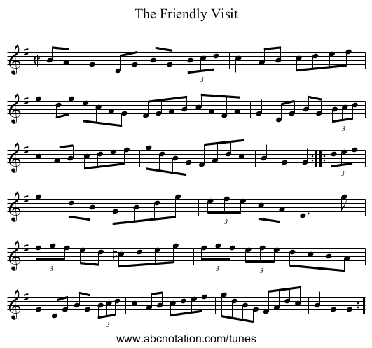 Friendly Visit, The - staff notation