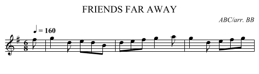 FRIENDS FAR AWAY - staff notation