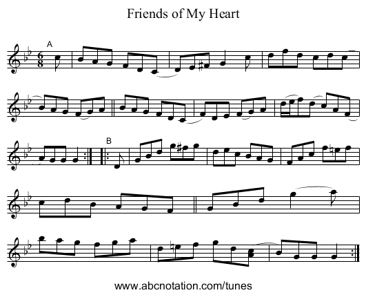 Friends of My Heart - staff notation