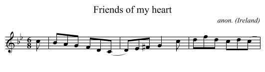 Friends of my heart - staff notation