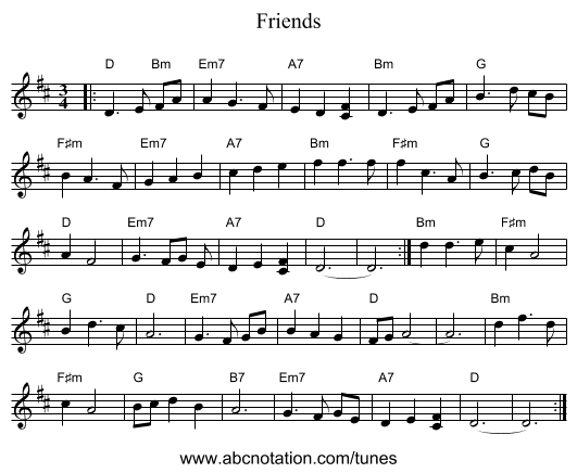 Friends - staff notation