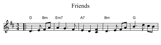 Friends - staff notation