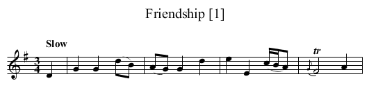 Friendship [1] - staff notation
