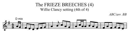 FRIEZE BREECHES (4), The - staff notation