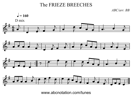 FRIEZE BREECHES, The - staff notation