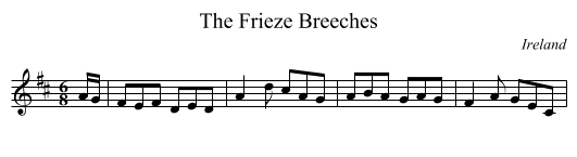 Frieze Breeches, The  - staff notation