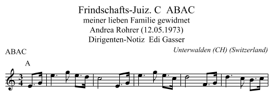 Frindschafts-Juiz. C  ABAC - staff notation
