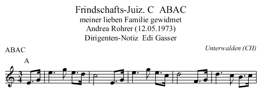 Frindschafts-Juiz. C  ABAC - staff notation