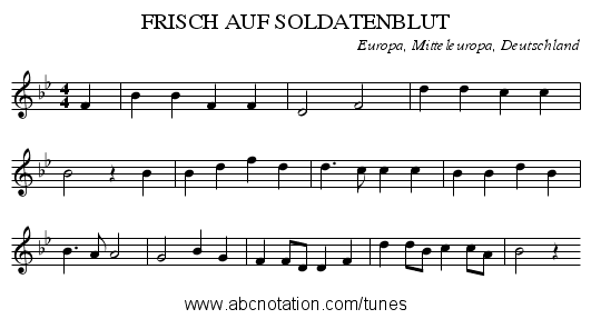 FRISCH AUF SOLDATENBLUT - staff notation