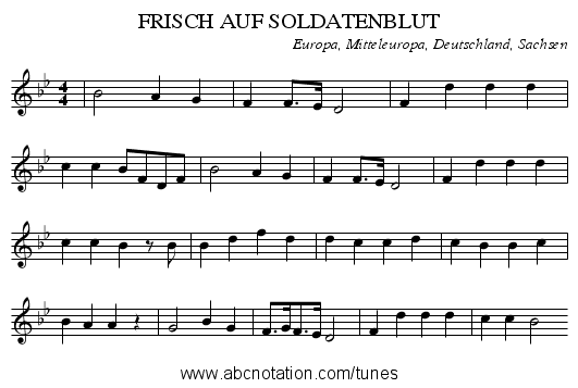 FRISCH AUF SOLDATENBLUT - staff notation