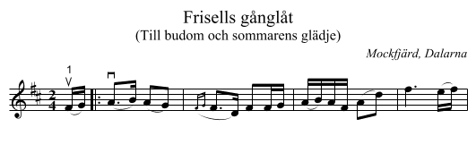 Frisells gånglåt - staff notation