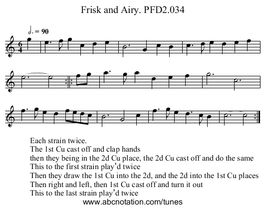 Frisk and Airy. PFD2.034 - staff notation