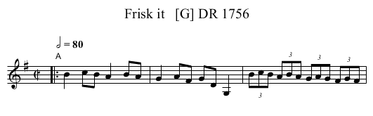 Frisk it   [G] DR 1756 - staff notation