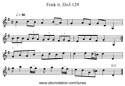 Frisk it. JJo3.129 - staff notation