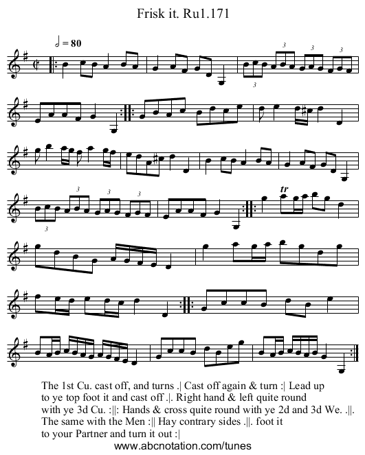 Frisk it. Ru1.171 - staff notation