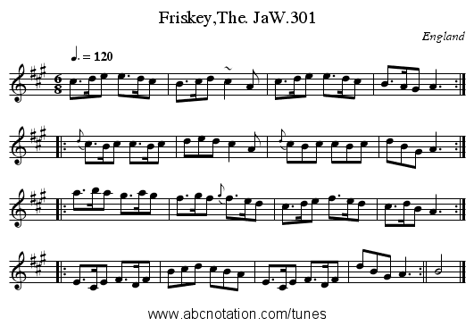 Friskey,The. JaW.301 - staff notation