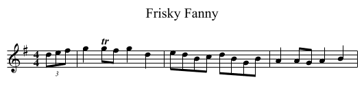 Frisky Fanny - staff notation