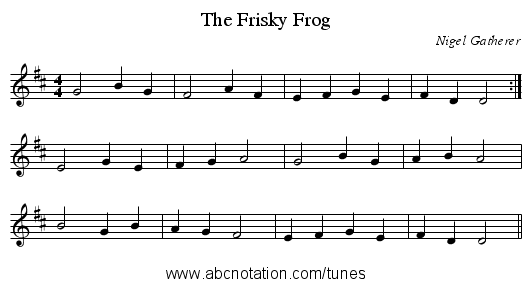 Frisky Frog, The - staff notation