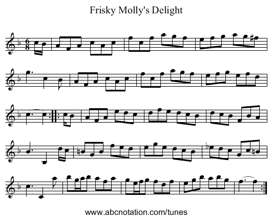 Frisky Molly's Delight - staff notation