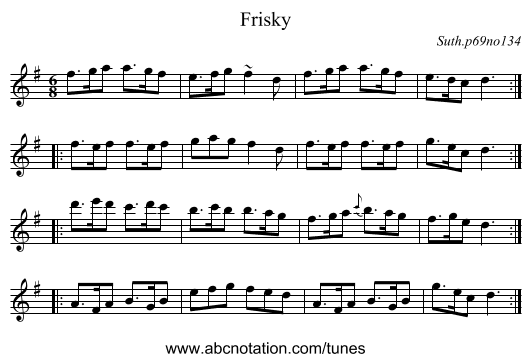Frisky - staff notation
