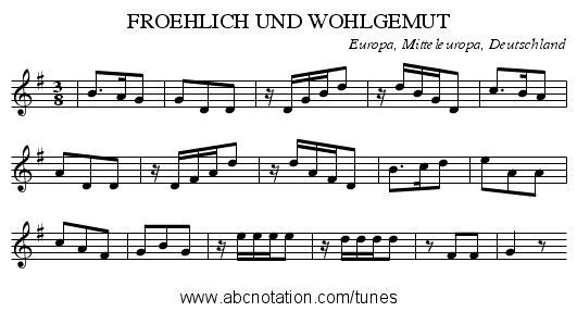 FROEHLICH UND WOHLGEMUT - staff notation