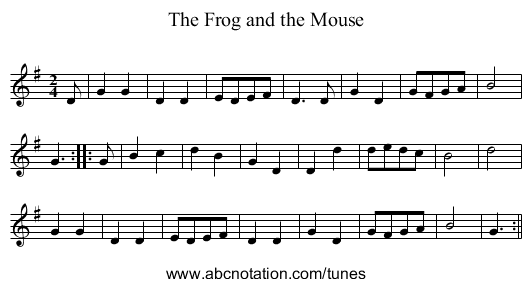 Frog and the Mouse, The - staff notation