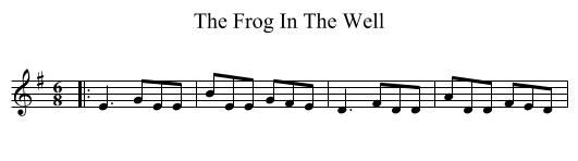 Frog In The Well, The  - staff notation
