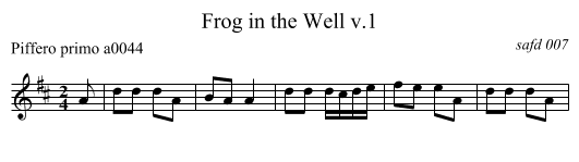 Frog in the Well v.1 - staff notation