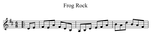 Frog Rock - staff notation