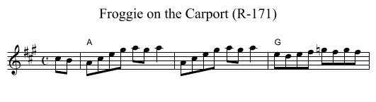 Froggie on the Carport (R-171) - staff notation