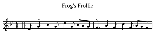 Frog's Frollic - staff notation