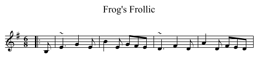 Frog's Frollic - staff notation