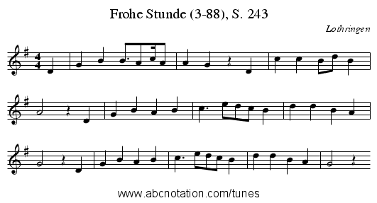 Frohe Stunde (3-88), S. 243 - staff notation