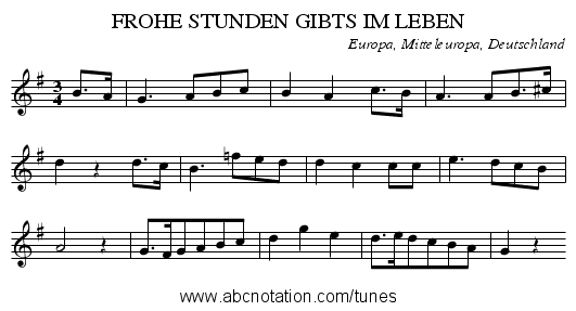FROHE STUNDEN GIBTS IM LEBEN - staff notation