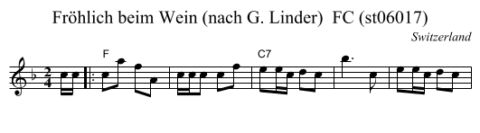 Fröhlich beim Wein (nach G. Linder)  FC (st06017) - staff notation