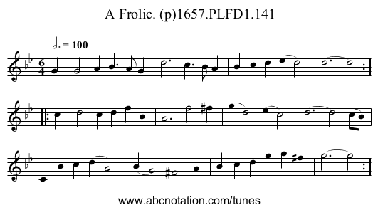 Frolic. (p)1657.PLFD1.141, A - staff notation