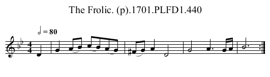 Frolic. (p).1701.PLFD1.440, The - staff notation