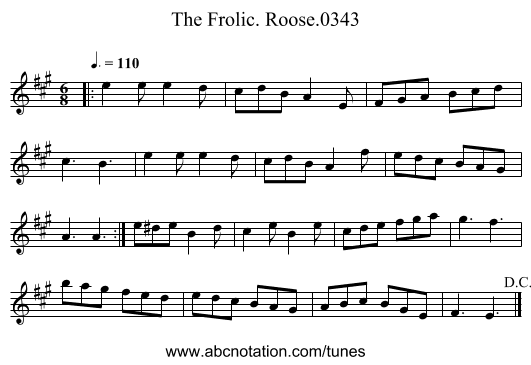 Frolic. Roose.0343, The - staff notation