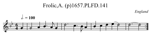 Frolic,A. (p)1657.PLFD.141 - staff notation